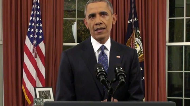 US President Barack Obama addresses the nation December 6, 2015. Photo Credit: Screenshot White House video.