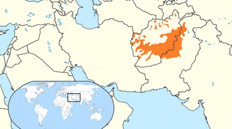 Native Pashtun areas in orange. Source: Wikipedia Commons.