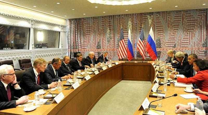 Russian and U.S. representatives meet to discuss the situation in Syria on 29 September 2015. Photo Credit: Kremlin.ru, Wikipedia Commons.