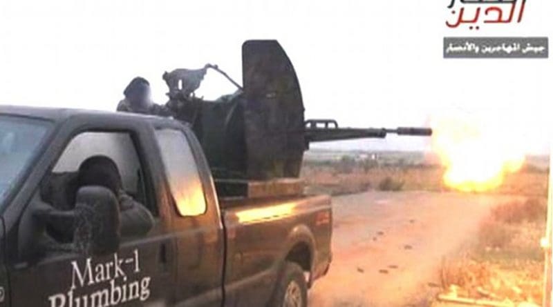 Photo of truck was tweeted by a group called the Ansar al-Deen front.