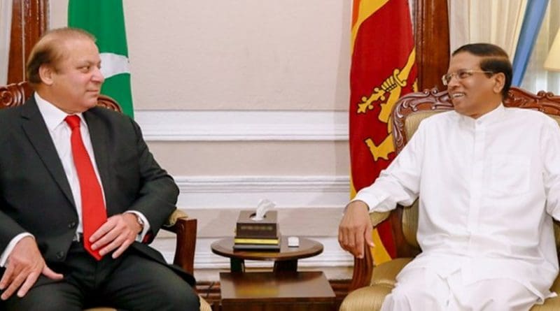 Prime Minister of Pakistan Nawaz Sharif meets with Sri Lanka President Maithripala Sirisena. Photo Credit: Sri Lanka Prime Minister Office.