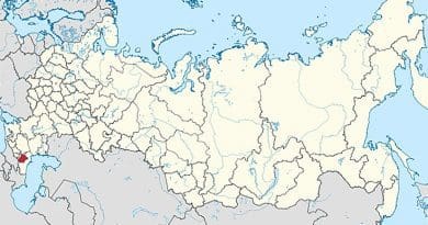 Location of Chechnya in Russia. Source: Wikipedia Commons.
