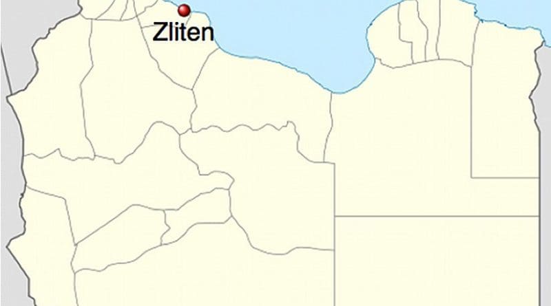 Location of Zliten in Libya. Source: Wikipedia Commons.