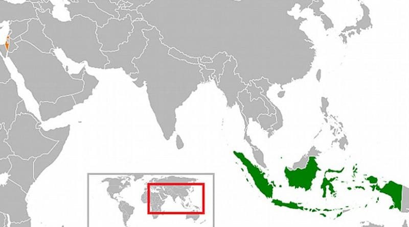 Locations of Indonesia and Israel. Source: Wikipedia Commons.