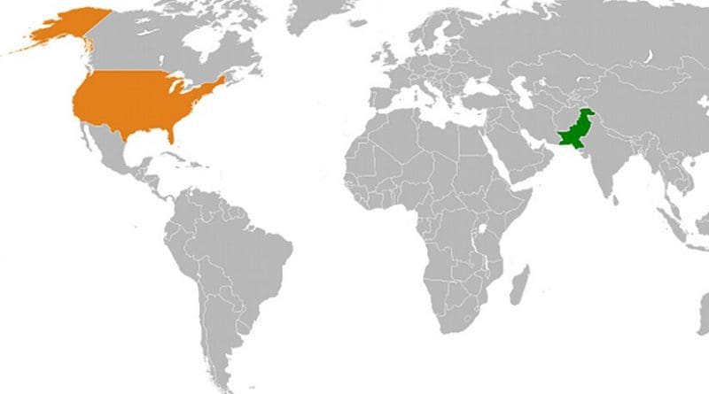 Locations of Pakistan and United States. Source: Wikipedia Commons.