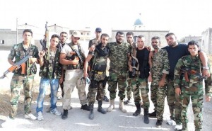 In middle: Abu Ja’afar. Presumably with members of Liwa Khaybar.