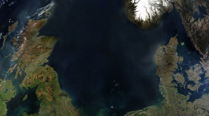 North Sea. Source: Satellite image by NASA, Wikipedia Commons.