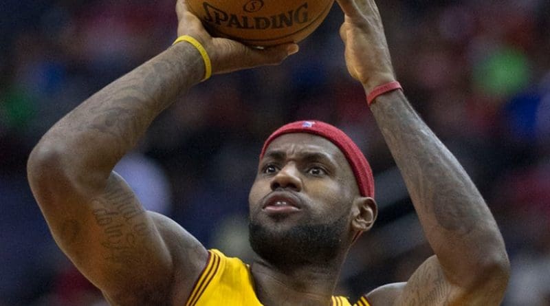 LeBron James. Photo by Keith Allison, Wikipedia Commons.