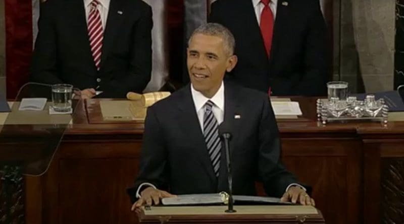 President Obama Delivers The State of the Union Address. Screenshot from White House video.