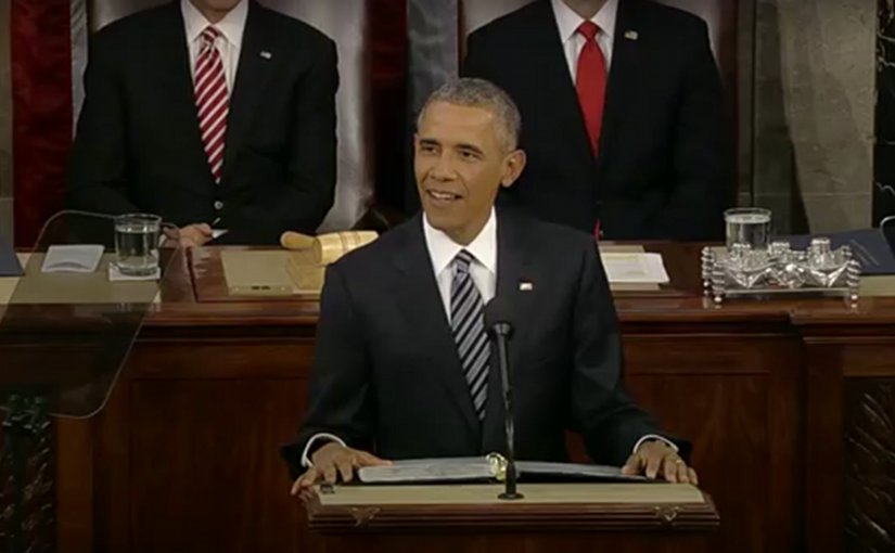 President Obama Delivers The State of the Union Address. Screenshot from White House video.
