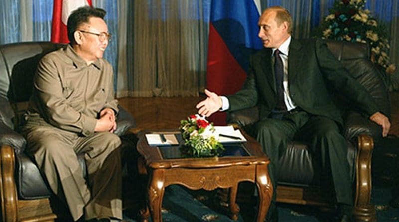 President Vladimir Putin meeting with North Korean leader Kim Jong Il. Source: Kremlin.ru, Wikipedia Commons.