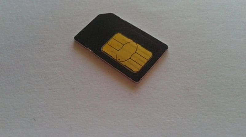 Mobile telephone SIM card