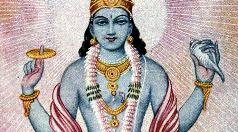 Hinduism's Lord Vishnu. Author: Ramanarayanadatta astri, Wikipedia Commons.