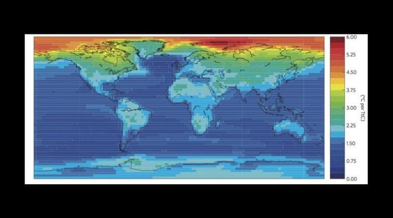 This is a map of climate change. Credit: Nature Climate Change