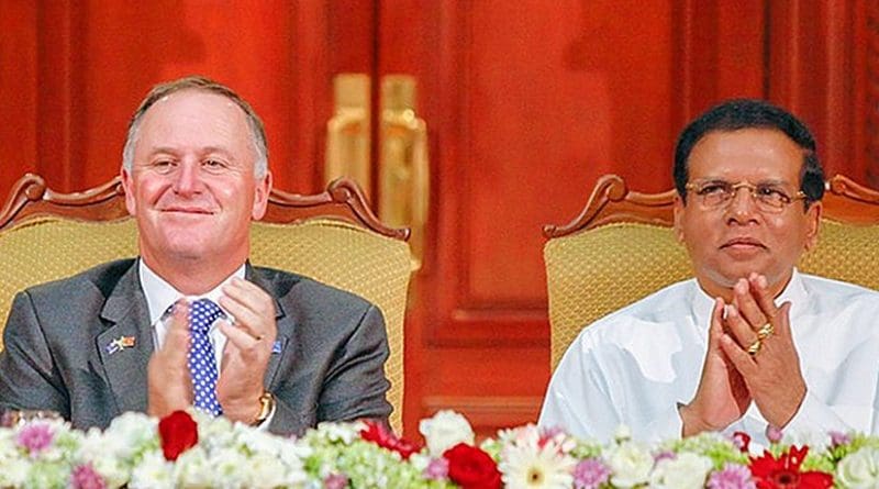 Sri Lanka's President Maithripala Sirisena and New Zealand Prime Minister John Key. Photo Credit: Sri Lanka President's Office.
