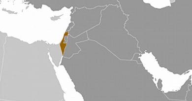 Location of Israel. Source: CIA World Factbook.