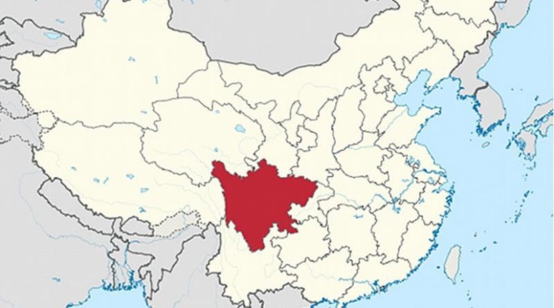 Location of Sichuan Province in China. Source: Wikipedia Commons.
