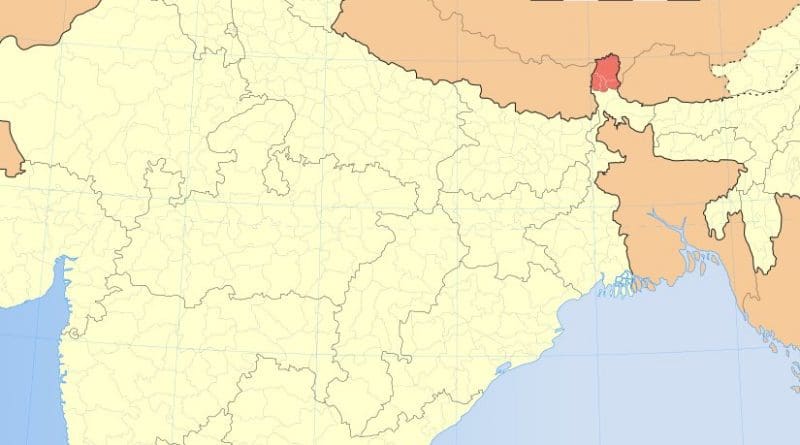 Location of Sikkim in India. Source: Wikipedia Commons.