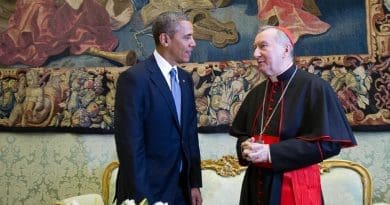 US President Obama meets Vatican Secretary of State, Pietro Cardinal Parolin. Official White House Photo by Pete Souza, Wikipedia Commons.