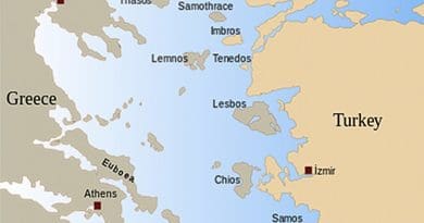 Map of the Aegean Sea. Source: Wikipedia Commons.