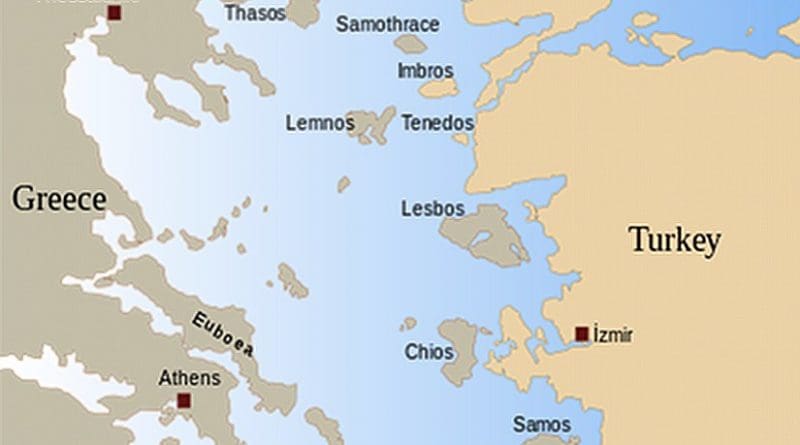 Map of the Aegean Sea. Source: Wikipedia Commons.