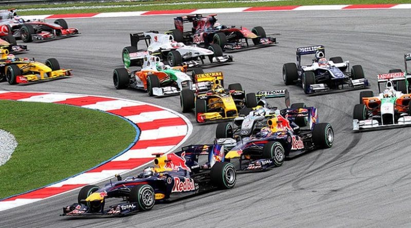 Formula One racing. Photo by Morio, Wikipedia Commons.