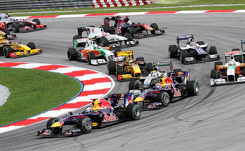 Formula One racing. Photo by Morio, Wikipedia Commons.