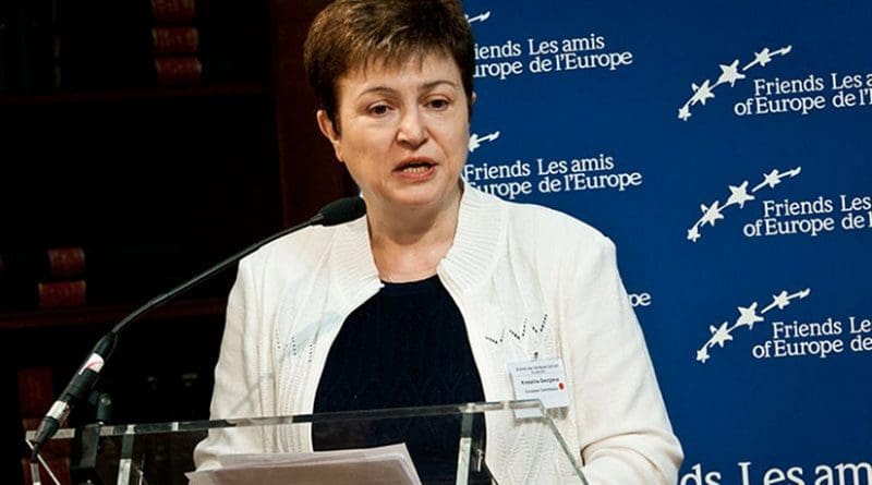 Bulgaria's Kristalina Georgieva, European Commissioner for International Cooperation, Humanitarian Aid and Crisis Response. Photo Credit: Friends of Europe, Wikipedia Commons.