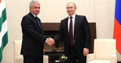 Russia's Vladimir Putin meets with President of Abkhazia Raul Khadjimba. Source: Kremlin.ru