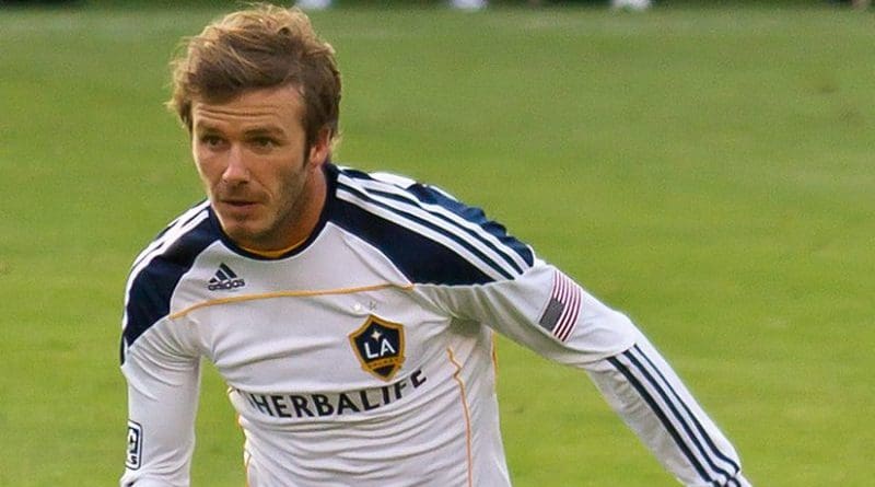 David Beckham with the LA Galaxy. Photo by Regular Daddy, Wikipedia Commons.