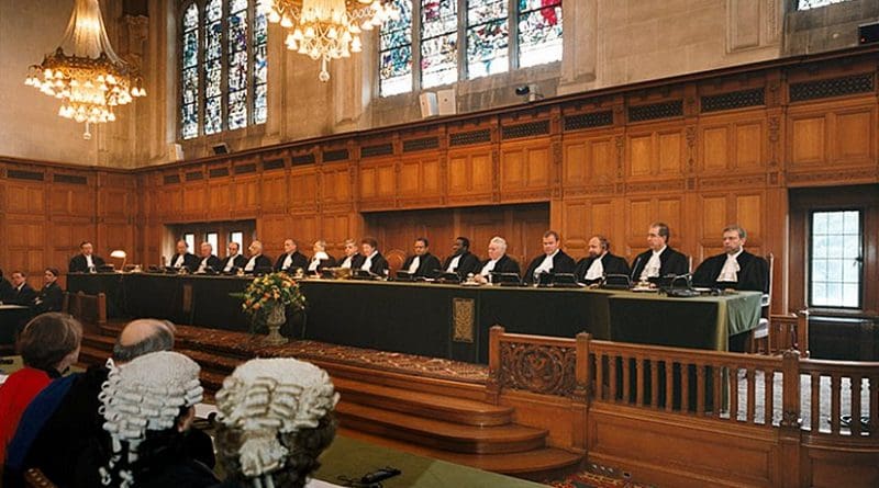 A public hearing at the International Court of Justice (ICJ). Photo Credit: International Court of Justice, Wikipedia Commons.