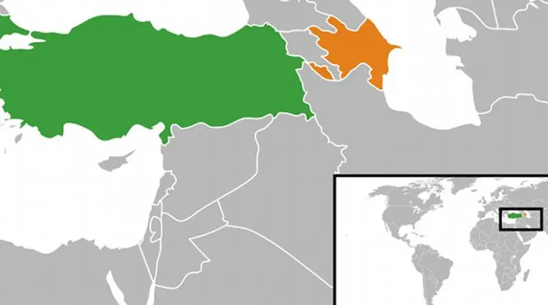 Locations of Azerbaijan and Turkey. Source: Wikipedia Commons.