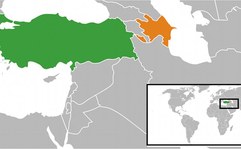 Locations of Azerbaijan and Turkey. Source: Wikipedia Commons.