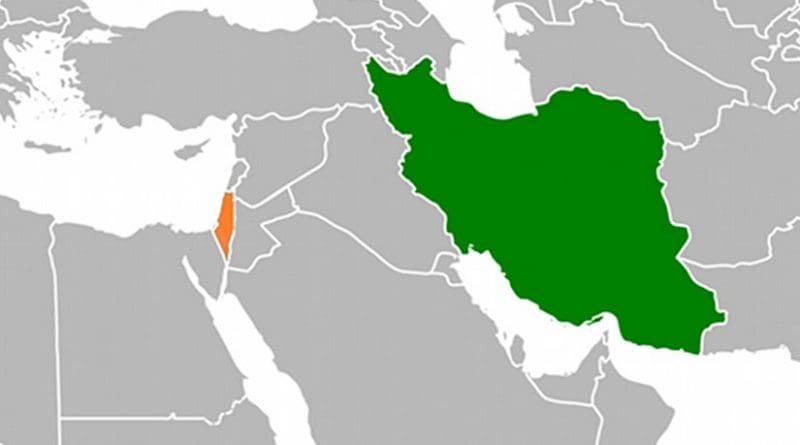 Locations of Iran and Israel. Source: Wikipedia Commons.