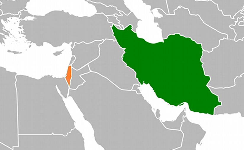 Locations of Iran and Israel. Source: Wikipedia Commons.