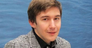 Sergey Karjakin, chess grandmaster from Russia. Photo by Stefan64, Wikipedia Commons.