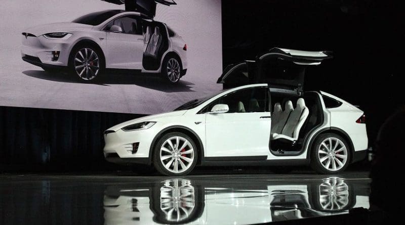 Tesla Model X at the market launch ceremony. Photo by Steve Jurvetson, Wikipedia Commons.