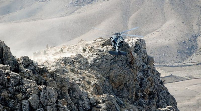 Special operations forces are extracted from mountain pinnacle in Zabul Province, Afghanistan, after executing air-assault mission to disrupt insurgent communications (U.S. Army/Aubree Clute)