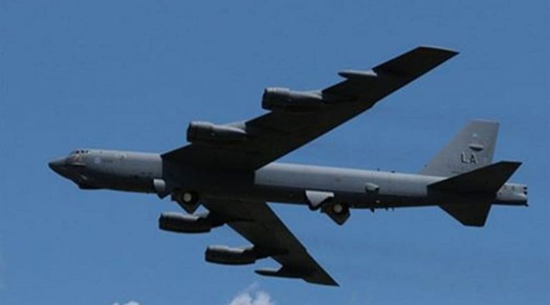 The B-52 Stratofortress -- a long-range, heavy bomber that can perform a variety of missions -- has been added to the U.S.-led-coalition’s airstrike arsenal in the campaign to counter the Islamic State of Iraq and the Levant in Iraq and Syria. Air Force Maj. Gen. Peter E. Gersten, deputy commander for operations and intelligence for Operation Inherent Resolve, briefed Pentagon reporters April 26, 2016, about the accelerated counter-ISIL campaign. Air Force photo