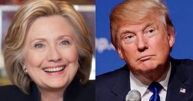 Hillary Clinton and Donald Trump. Photos Wikipedia Commons.
