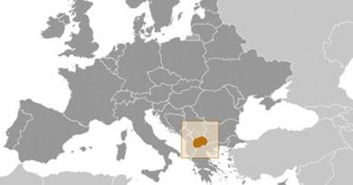 Location of North Macedonia. Source: CIA World Factbook.