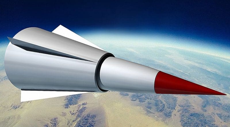 A notional concept graphic of a Chinese WU-14 HGV (now DF-ZF) missile. By Daniel Toschläger, Wikipedia Commons.