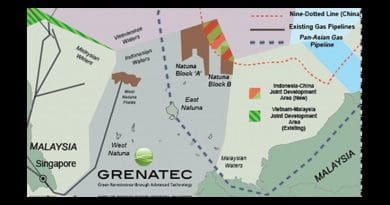 Indonesia’s island of Natuna lies at a critical southern area of the South China Sea where Joint Development Areas, territorial claims and infrastructure can positively intersect. Source: Grenatec.