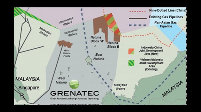 Indonesia’s island of Natuna lies at a critical southern area of the South China Sea where Joint Development Areas, territorial claims and infrastructure can positively intersect. Source: Grenatec.