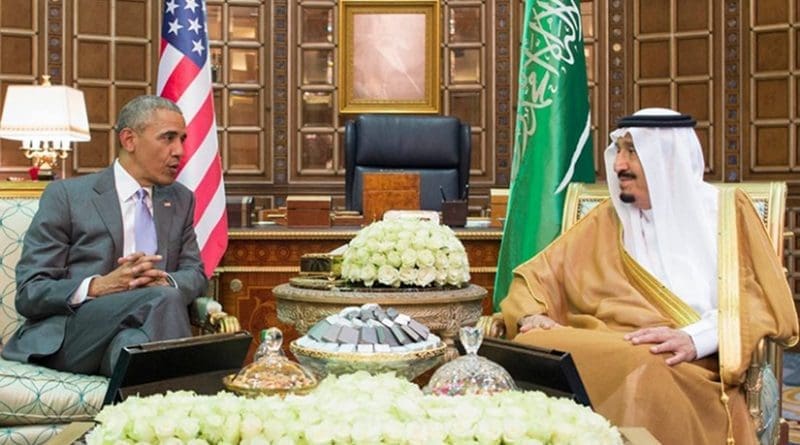 US President Barack Obama meets with Saudi Arabia's King Salman. Credit: SPA
