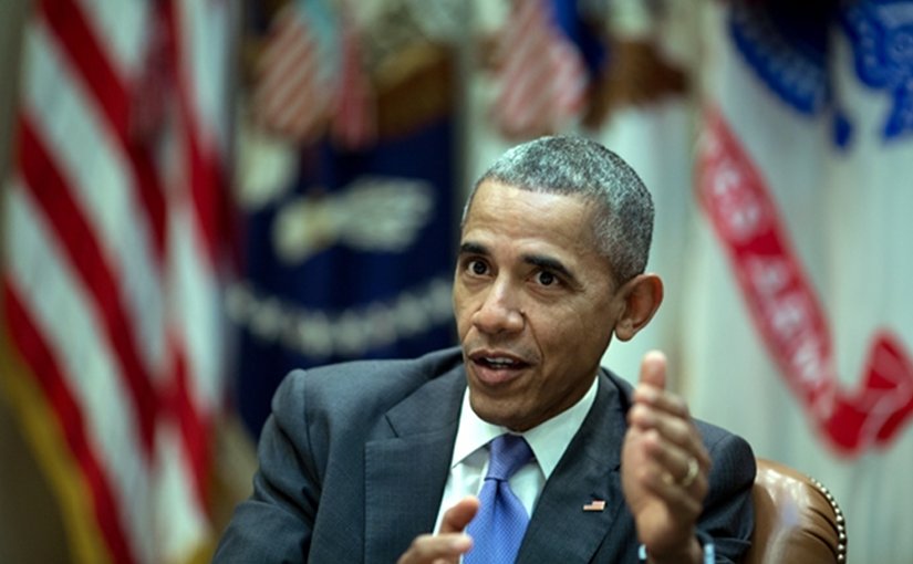 President Barack Obama makes a point during a meeting with senior staff in the Roosevelt Room of the White House, May 18, 2016. (Official White House Photo by Pete Souza)