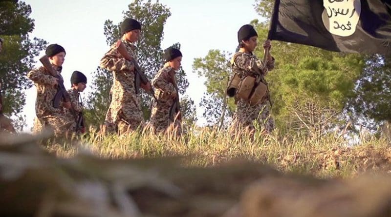 Screenshot from Islamic State propaganda video of child soldiers.