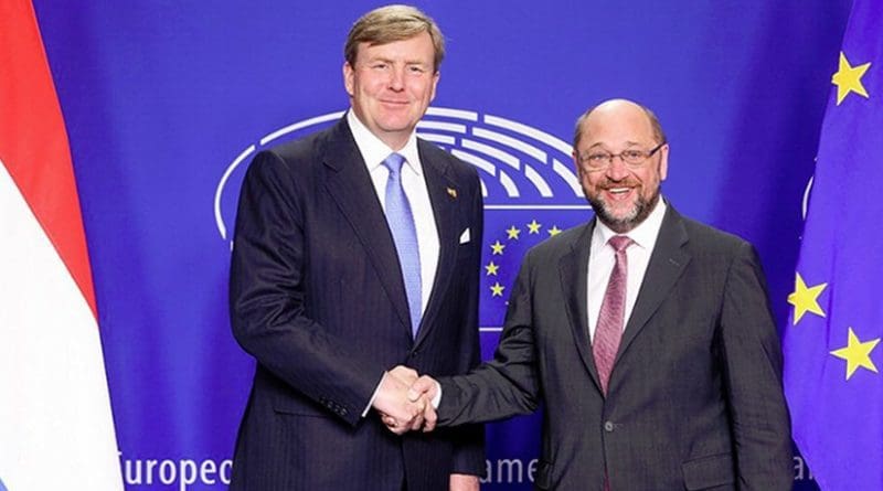 The Netherlands' King Willem-Alexander and President of the European Parliament Martin Schulz. Photo Credit: European Union.