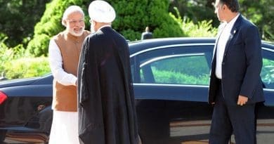 The Prime Minister, Shri Narendra Modi being received by the President of Iran, Mr. Hassan Rouhani, at his Ceremonial Welcome, at Saadabad Palace, in Tehran on May 23, 2016. Photo Credit: India PM Office.