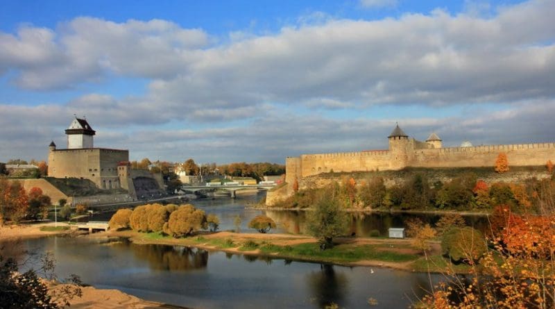 View of Narva, Estonia. Photo by Aleksander Kaasik, Wikipedia Commons.